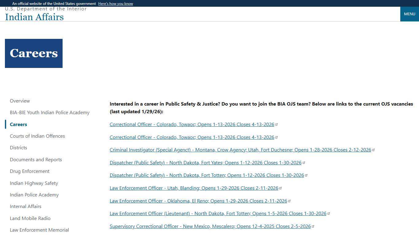 Careers Indian Affairs